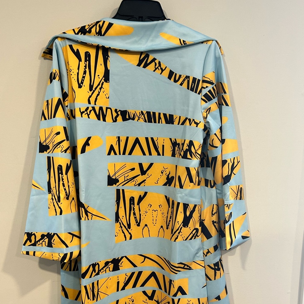 Black, Blue and Yellow trench coat